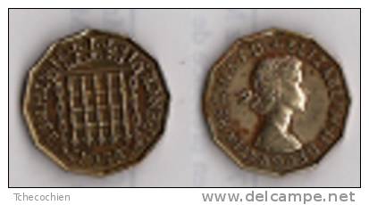 Grande-Bretagne - Elizabeth II - 3 Pence 1955 - F. 3 Pence