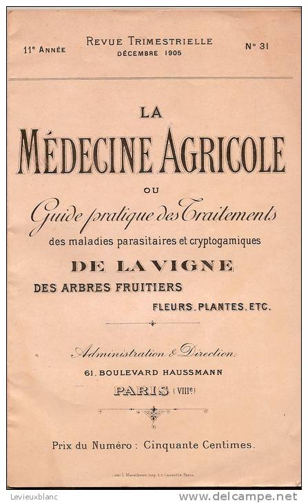 Agriculture/MédecineAgric Ole/Maladies   Parasitaires Et Cryptogamiques/Lysol/1905            VP136 - Non Classés