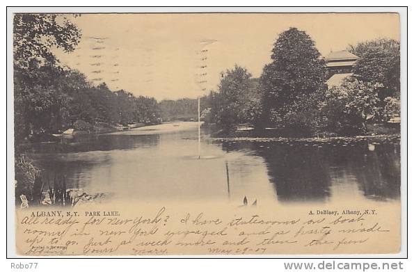 1907 USA Postcard. Albany N.Y. Park Lake.  (T21025) - Albany