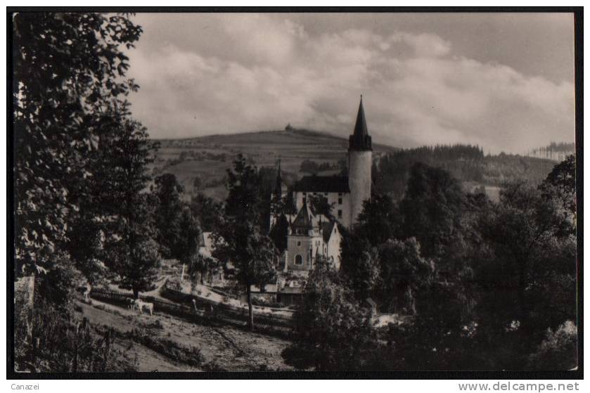 AK Neuhausen/Erzgebirge, Purschenstein Mit Schwartenberg, 1956, Ungelaufen - Neuhausen (Erzgeb.)