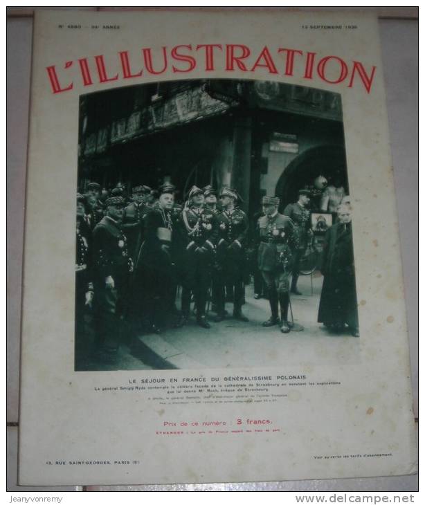 L´Illustration N°4880 - 12 Septembre 1936. Le Séjour En France Du Généralissime Polonais. - L'Illustration