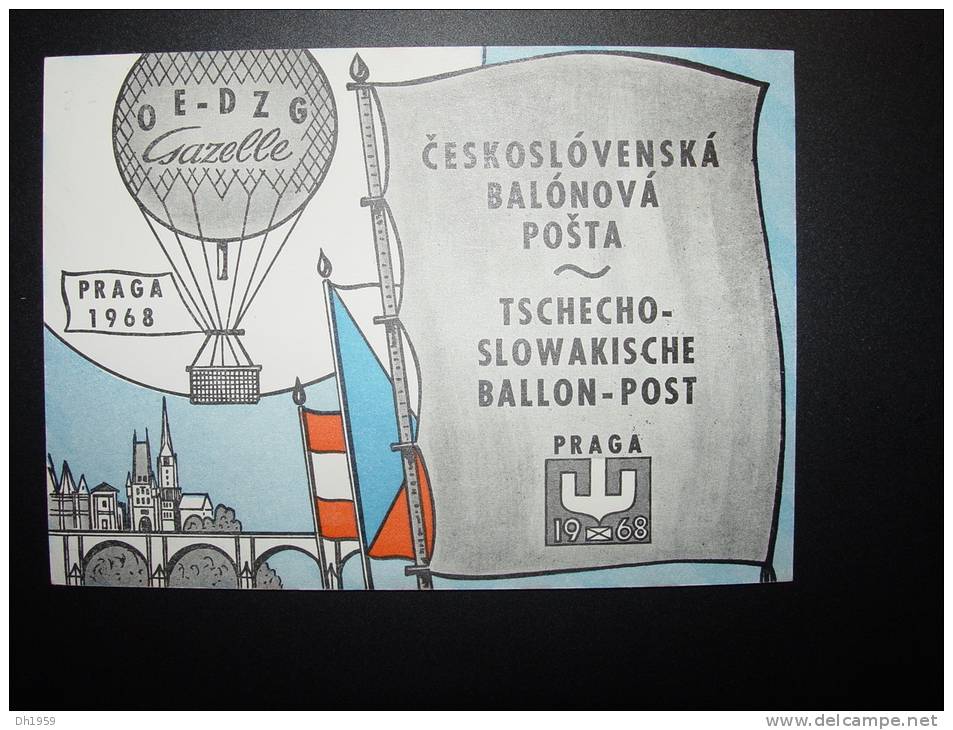 TCHECOSLOVAQUIE BALONOVA POSTA PRAGUE PRAG ÖSTERREICH  1968 - Covers & Documents
