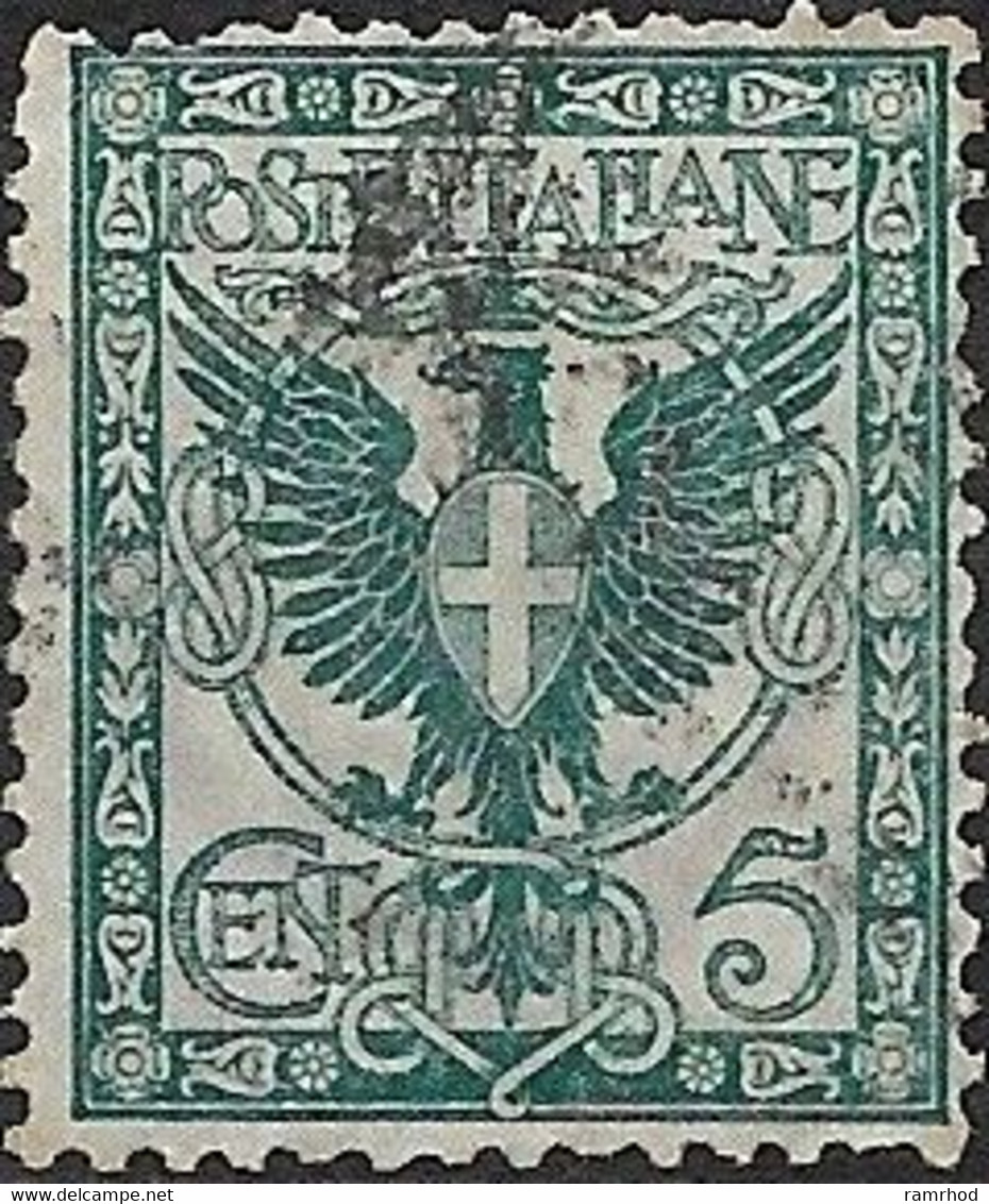 ITALY 1901 Eagle With Arms - 5c. Green FU - Usati