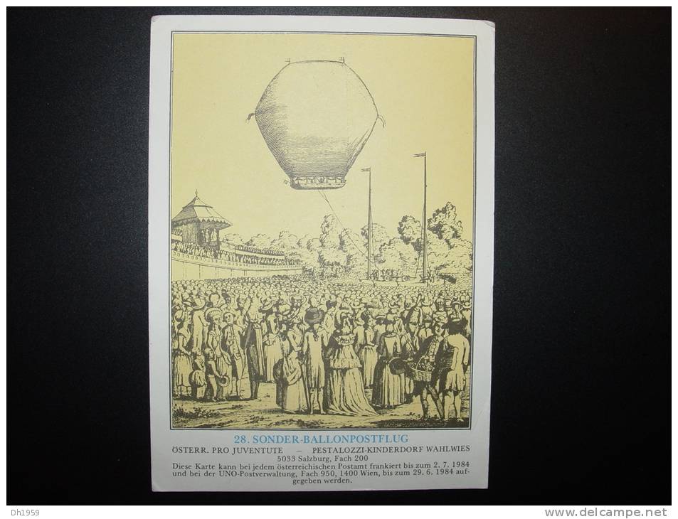 AUTRICHE GROSS ENZERDORF 200 JAHRE BALLONFAHRT 1984 ... ETAT !!! - Lettres & Documents