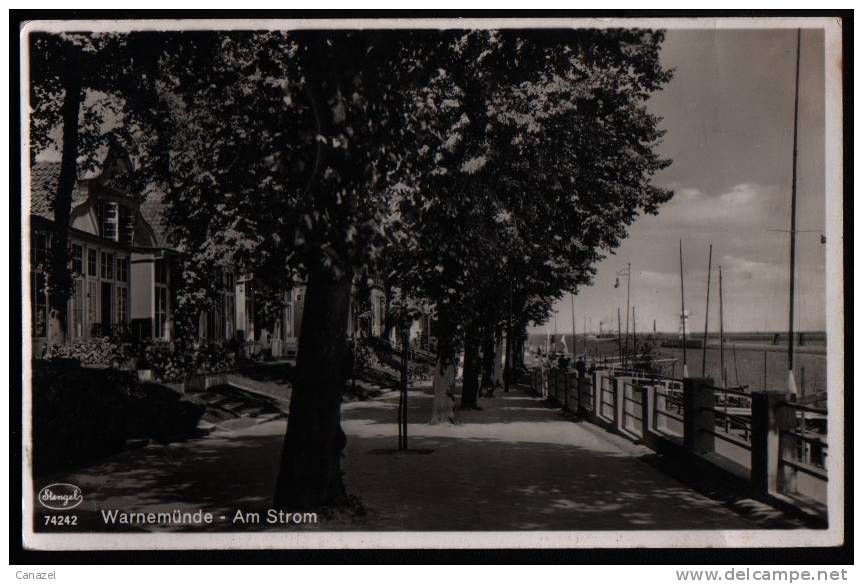 AK Warnemünde, Am Strom, Gelaufen 1940 - Rostock