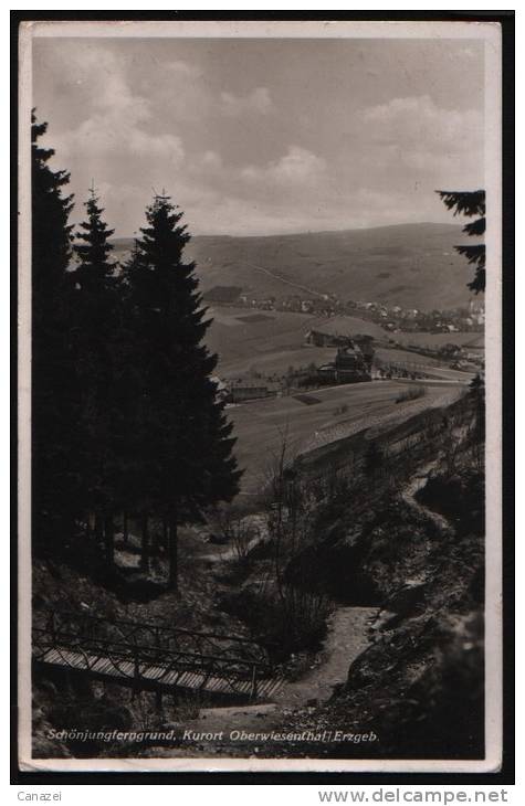 AK Oberwiesenthal, Schönjungferngrund, Gel 1938 - Oberwiesenthal