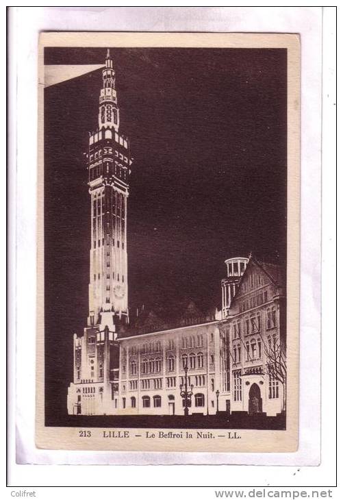 59 - Lille          Le Beffroi La Nuit - Lille