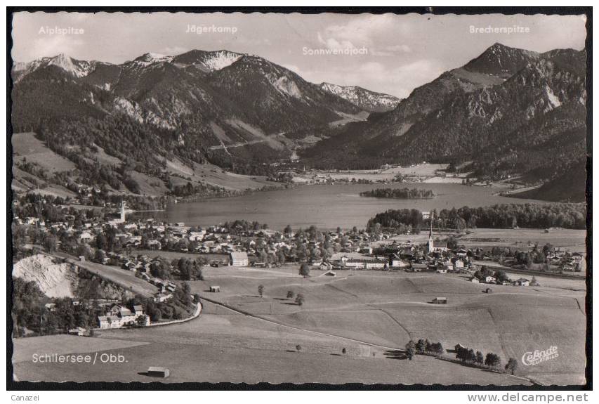 AK Schliersee/Oberbayern, Luftbild, Gelaufen 1956 - Schliersee