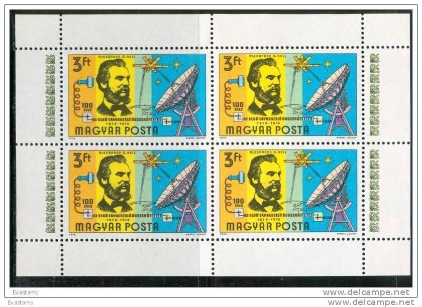 HUNGARY-1976.MiniSheet - Graham Bell MNH! - Erforscher