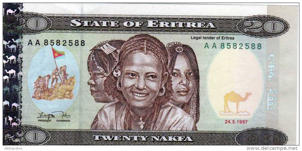 Eritrea 20 NAKFA P-4 (1997) UNC See Scan Note AA Prefix - Eritrea
