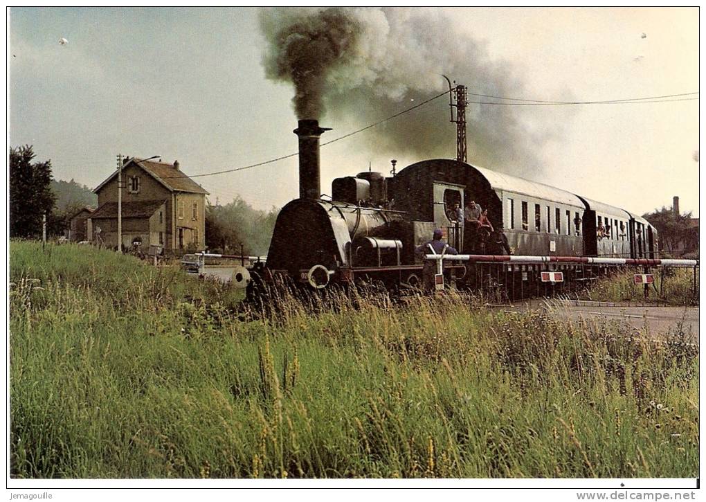 Le Chemin De Fer à Vapeur Du Rabodeau Franchissant Le P.N. De La R.N. 59 Peu Aprés Estival-Clairefontaine N°7 - R-1 - Trains