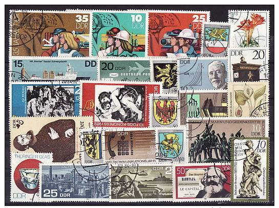 23-419 //   25 Verschiedene DDR BRIEFMARKEN -25 DIFFEREND STAMPS  DDR O - Mezclas (max 999 Sellos)