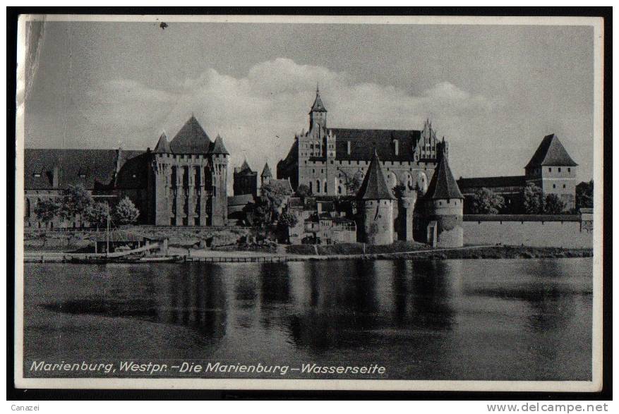 AK Marienburg, Wasserseite Der Burg, Gel Frankiert 1937 - Westpreussen