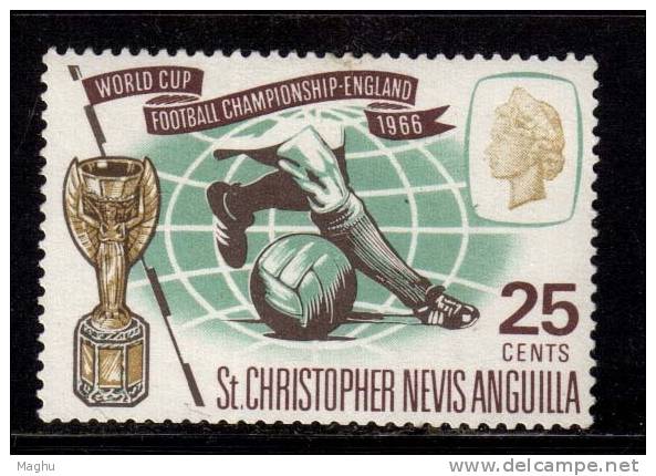 St. Christopher Nevis Anguillia 1966 MH, 25c Football, Soccer, Sports, Sport - 1966 – Engeland