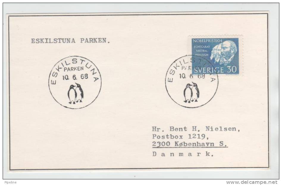 Sweden Card With Special Cancel Eskilstuna Park 10-6-1968 With Penguins In The Postmark - Brieven En Documenten