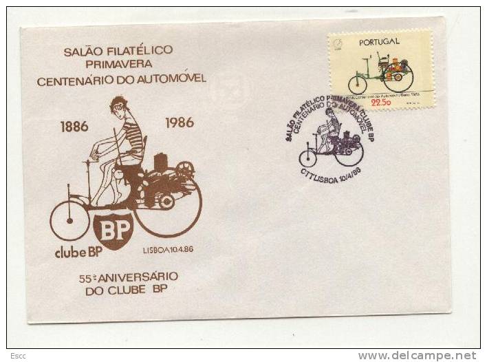 Special Cover  Philatelic Salon Spring Centennial Of The Automobile 1986 From Portugal - Lettres & Documents