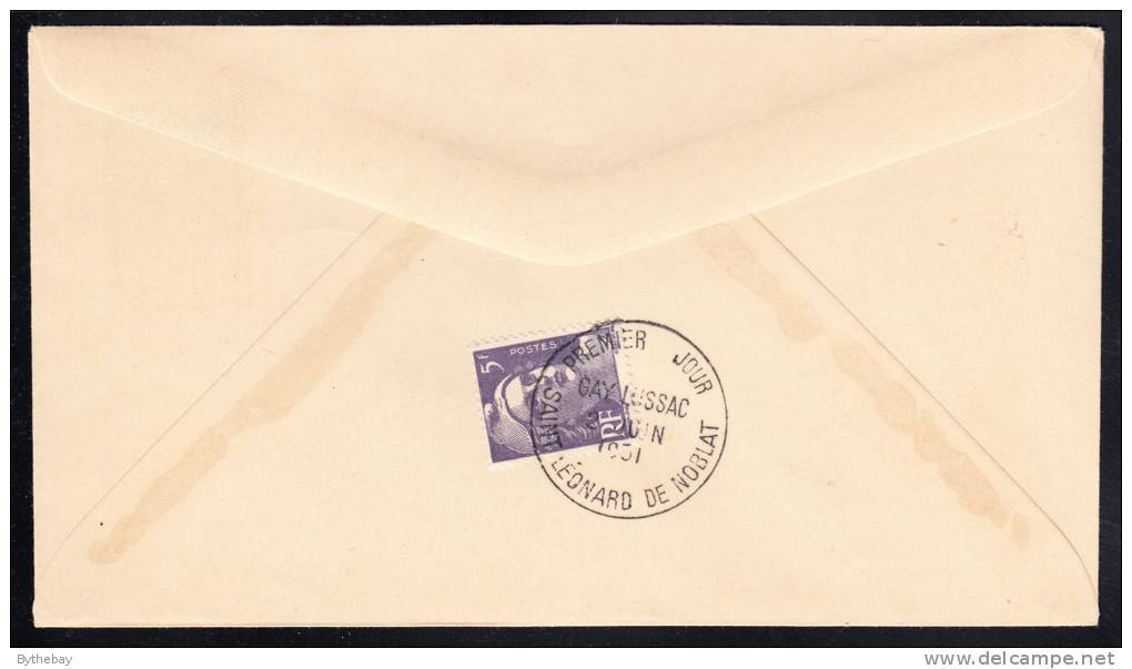 France Scott #B260 FDC 10fr + 3fr J.-L. Gay-Lussac - 1950-1959