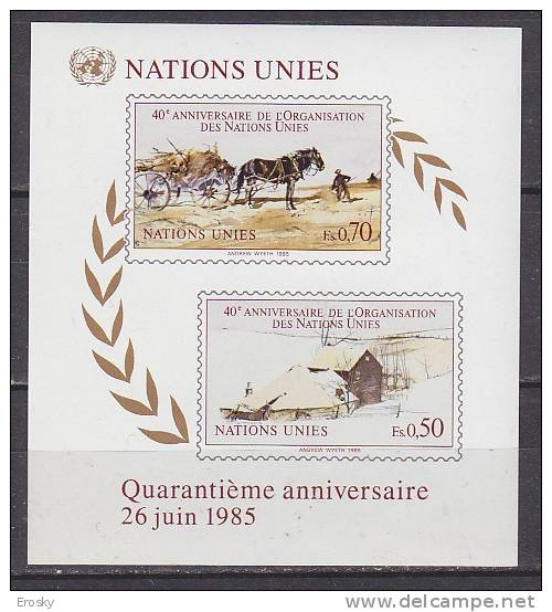 B1045 - ONU UNO GENEVE BF N°3 ** - Blocks & Sheetlets