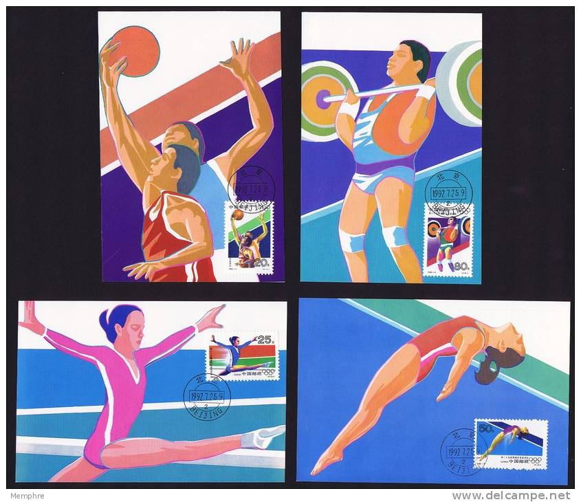 1992  Jeux Olympiques Gymnastique, Plongeon, Haltérophiolie, Basketball  Série Complète - Maximum Cards