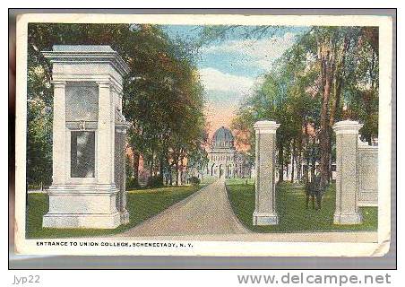 Jolie CP Ancienne Etats Unis Entrance To Union College Schenectady New York - Ed C. W. Hugues A-27871 - Cp Pas écrite - Education, Schools And Universities