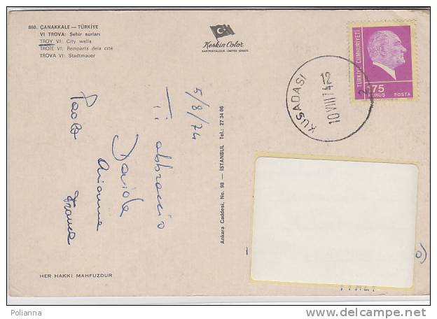PO1737B# TURCHIA - CANAKKALE  VG 1974 - Lettres & Documents