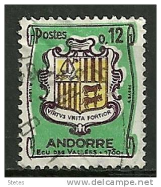 Andorre Français Oblitéré ; Yvert & Tellier ;  N° 155A  ; " Armoirie " - Usados