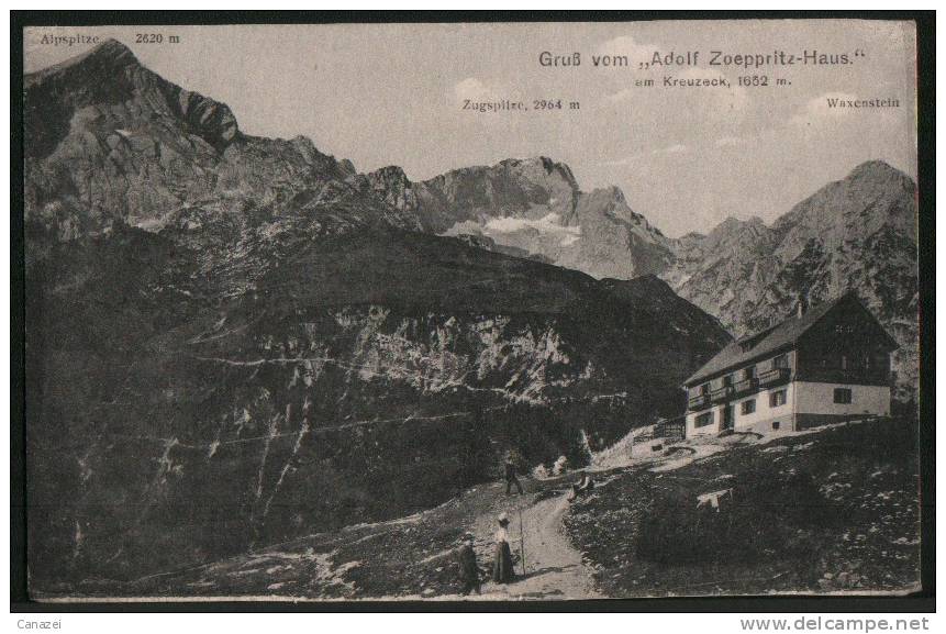 AK "Adolf Zoeppritz-Haus" Am Kreuzeck, Alpspitze, Waxenstein, Zugspitze, Ung - Zugspitze