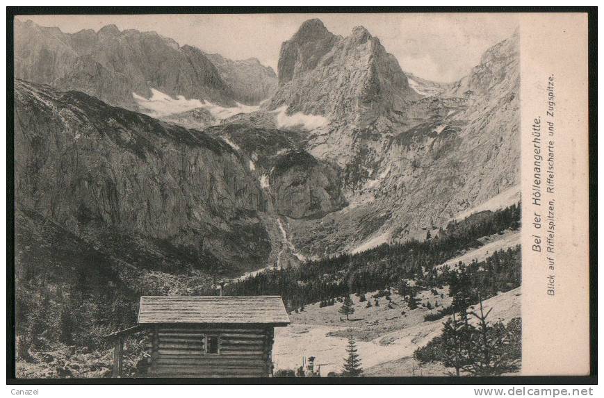 AK Höllenangerhütte, Riffelspitzen, Riffelscharte, Zugspitze, Ungelaufen - Zugspitze