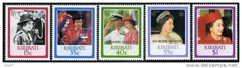 KIRIBATI - 1987 - 40 Ann Mariage Couple Royal Anglais - 5v Neuf ** // Mnh - Kiribati (1979-...)