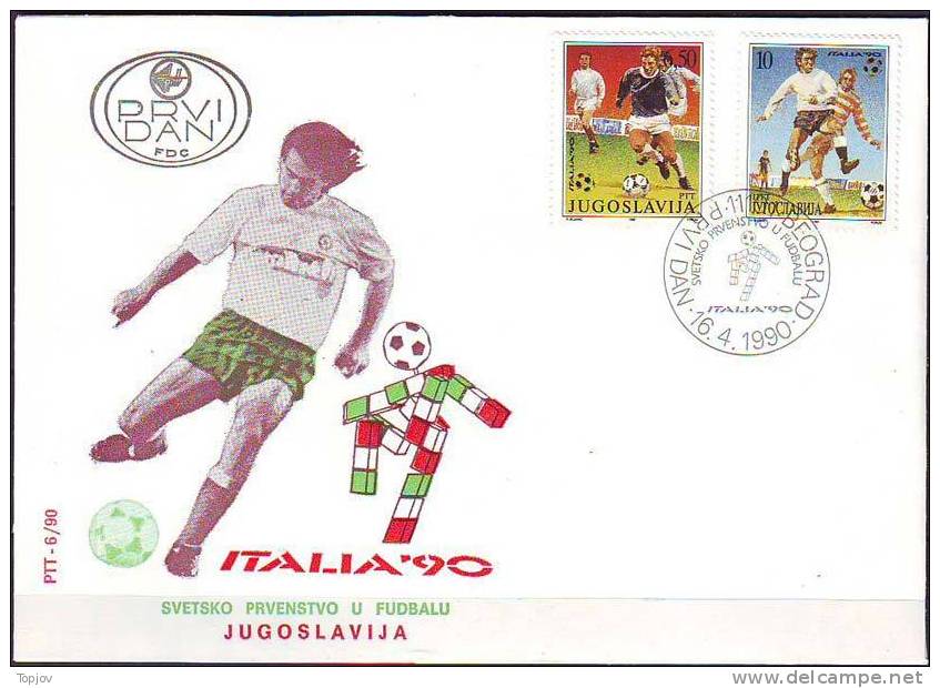 YUGOSLAVIA - JUGOSLAVIJA  - FDC -WORLD CUP  - 1990 - 1990 – Italy