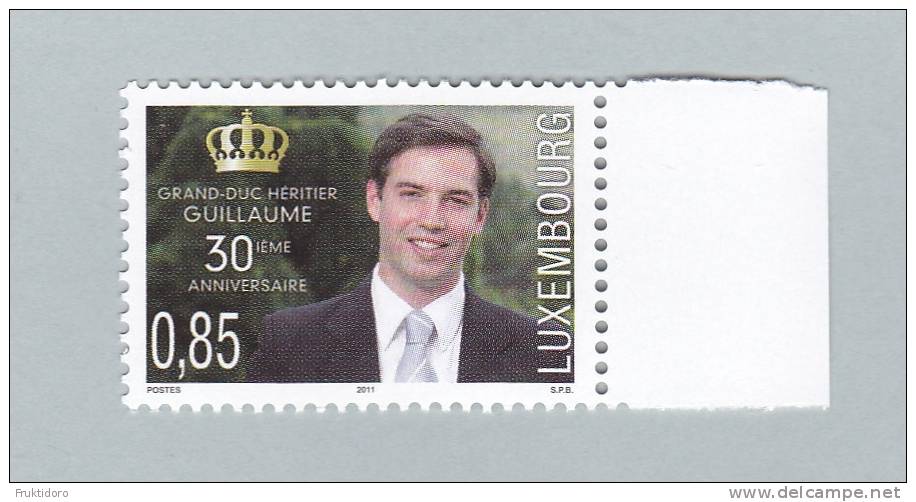 Luxembourg Mi 1842 - 2011 - Dynasty - 30th Birthday Of HRH The Hereditary Grand Duke * * - Unused Stamps