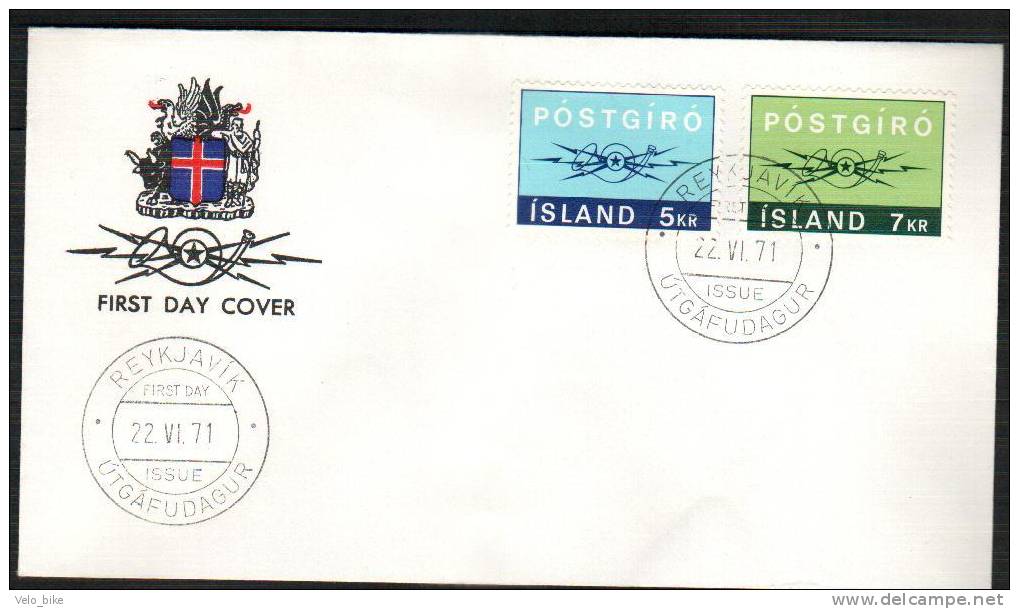 Iceland FDC 22/6 1971 Postal Giro - FDC