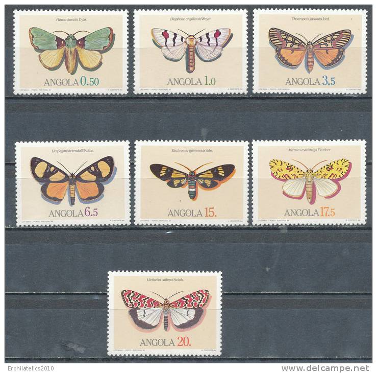 ANGOLA 1984  BUTTERFLIES SC# 675-681 VF MNH A VALUABLE SET MNH - Angola