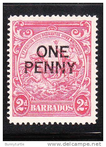 Barbados 1947 Surcharged MLH - Barbades (...-1966)