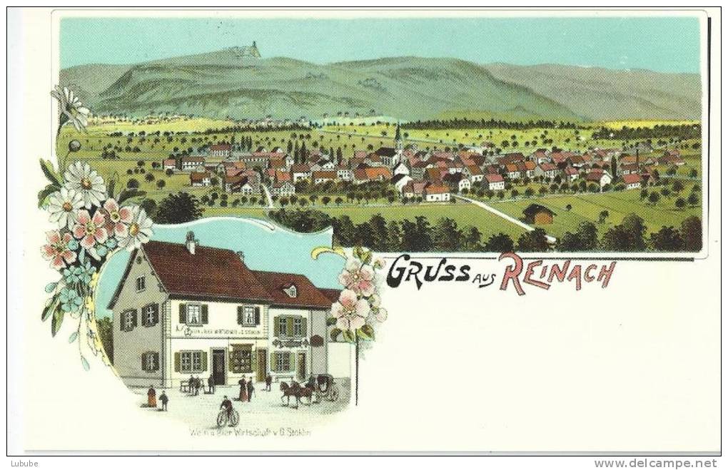 Reinach BL - Litho Um 1895  (Repro)         Ca. 1990 - Reinach