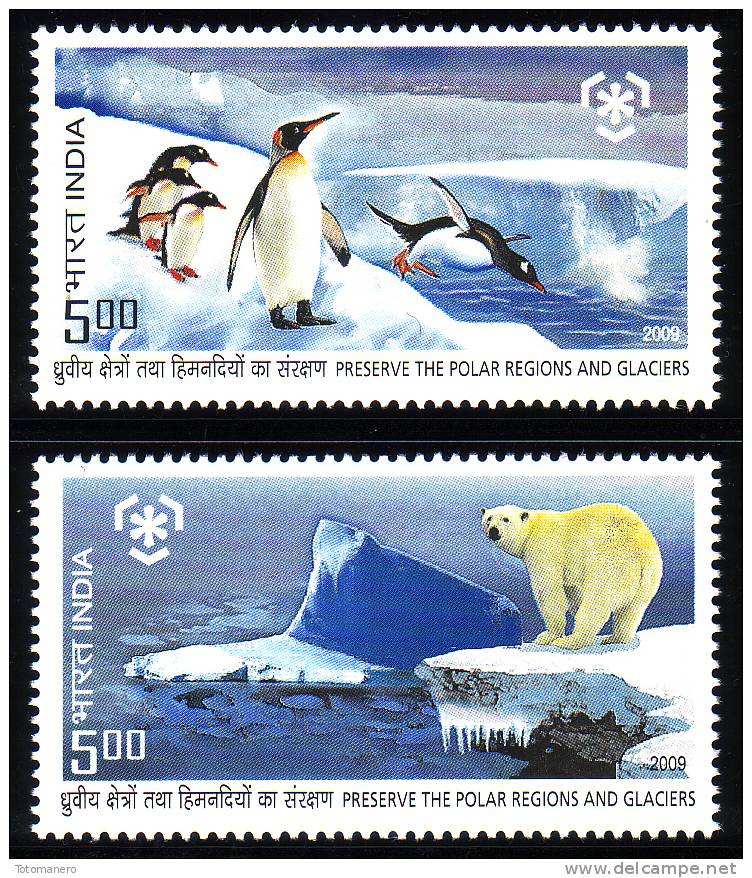 INDIA 2009, IPY International Polar Year - Preserve The Polar Regions And Glaciers Set** - Preservare Le Regioni Polari E Ghiacciai