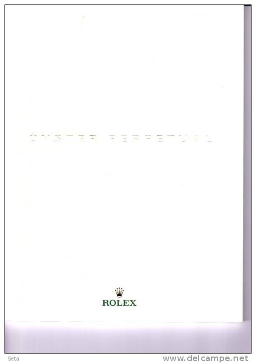 ROLEX,CATALOGO Orologi OYSTER PERPETUAL,115 Pagine Splendide Immagini,tutti I Modelli - Orologi Da Polso