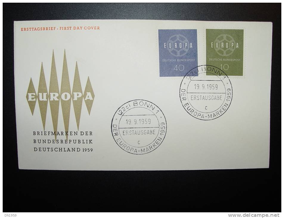 ALLEMAGNE RFA   FDC 1959  EUROPA CEPT - 1959