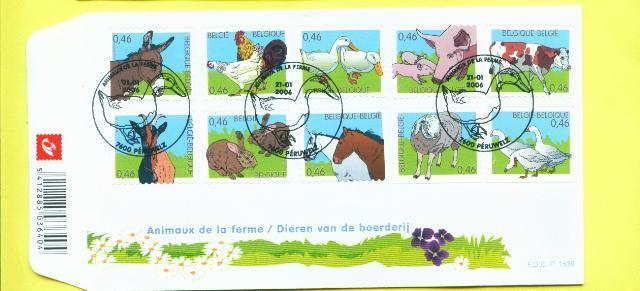 2006  FDC  ANIMAUX DE LA FERME    OBLITERATION DU 1ER JOUR   7600 PERUWELZ - 2001-2010