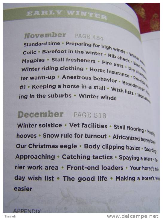 HORSEKEEPING ALMANACH Cherry Hills The Essential Month By Month GUIDE Horses Care 2007 - Almanaques