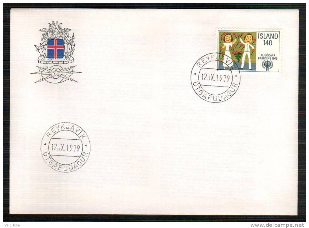 Iceland FDC 12/9 1979 International Year Of The Child - FDC