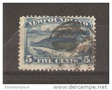 NEWFOUNDLAND - 1880/6 ISSUE COMMON SEAL 5c DARK BLUE USED  SG 59 - 1865-1902