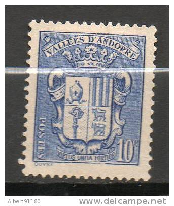 ANDORRE 10c Outremer 1937-43 N°51 - Ungebraucht