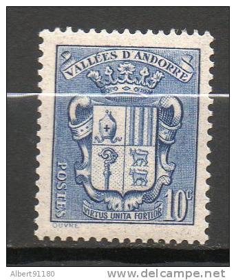 ANDORRE 10c Outremer 1937-43 N°51 - Neufs
