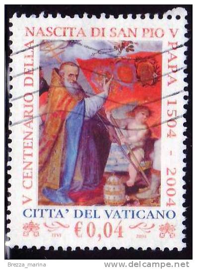 VATICANO  - 2004 - Usato - 5º Centenario Della Nascita Di Papa Pio V - 0,04 € • Vergine Del Rosario - Oblitérés