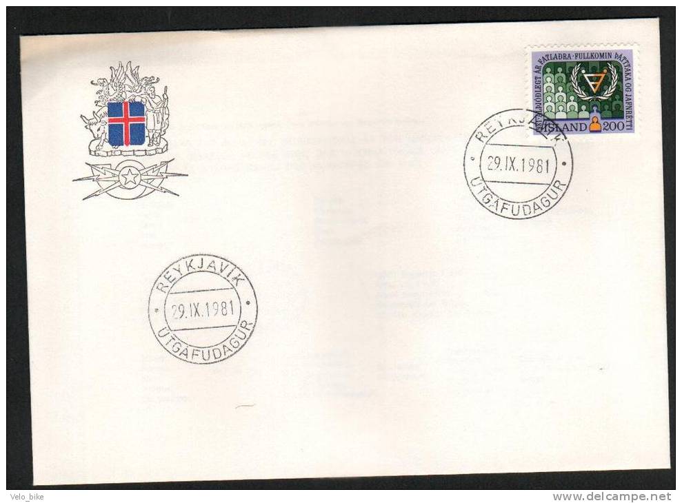 Iceland FDC 29/9 1981 Year Of Disabled Persons - FDC