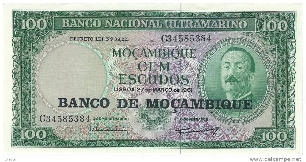 100  SCUDOS -  BANCO  NACIONAL  ULTRAMARINO   /  Anno: 1961 - Mozambique