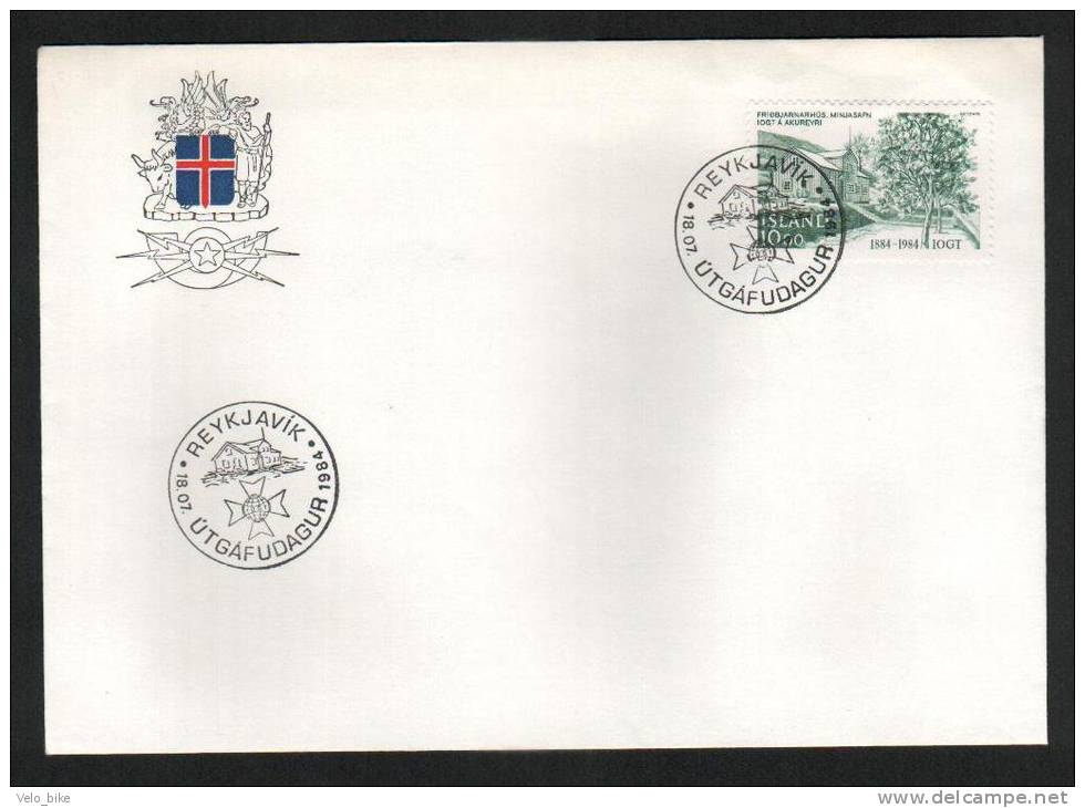 Iceland FDC 18/7 1984 Thelodge Order Of Good Templars - FDC