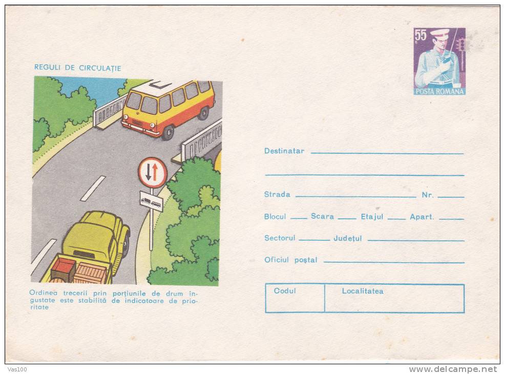 Traffic Signs Rules Safe Driving Police STE ´75 Unused Romania - Police - Gendarmerie