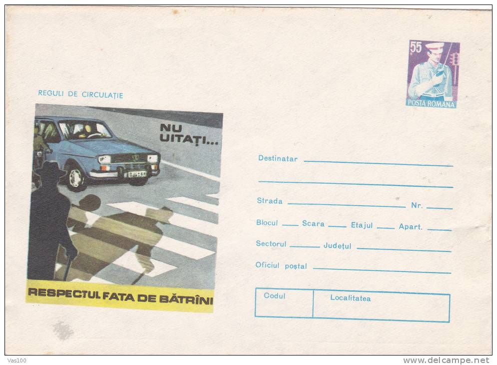 Traffic Signs Rules Safe Driving Police STE ´75 Unused Romania - Police - Gendarmerie